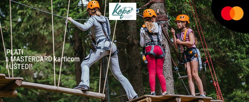 Adrenalinski park Kope: ulaznica s užinom - Kuponko.si