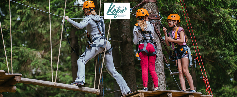 Holcerčkov adrenalinski park Kope: ulaznica s užinom - Kuponko.si